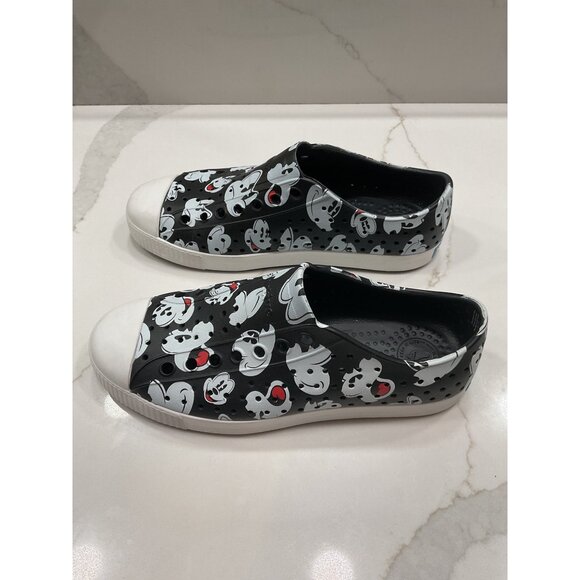 New Disney Parks Native Jefferson Mickey Mouse Black Slip On Shoes Slides Unisex - Picture 3 of 7